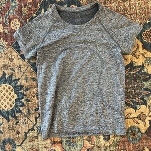 Gray Short Sleeve Athletic Top